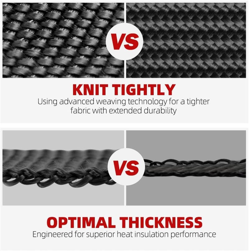 BARTOO 2" x 16' Titanium Exhaust Heat Wrap Roll for Motorcycle Cars Heat Shield Tape, Heat Shield with Stainless Steel Tie - Image 5